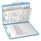 Colored Top Tab Classification Folders, 1 Divider, Letter Size, Blue, 10-box
