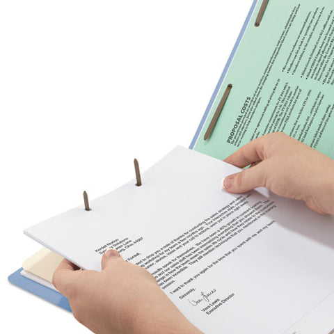 Colored Top Tab Classification Folders, 1 Divider, Letter Size, Blue, 10-box