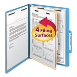 Colored Top Tab Classification Folders, 1 Divider, Letter Size, Blue, 10-box