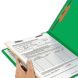 Colored Top Tab Classification Folders, 1 Divider, Letter Size, Green, 10-box