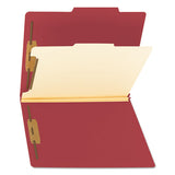 Colored Top Tab Classification Folders, 1 Divider, Letter Size, Red, 10-box