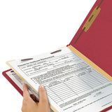 Colored Top Tab Classification Folders, 1 Divider, Letter Size, Red, 10-box