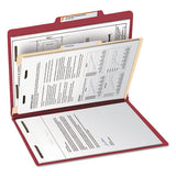 Colored Top Tab Classification Folders, 1 Divider, Letter Size, Red, 10-box