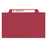 Colored Top Tab Classification Folders, 1 Divider, Letter Size, Red, 10-box