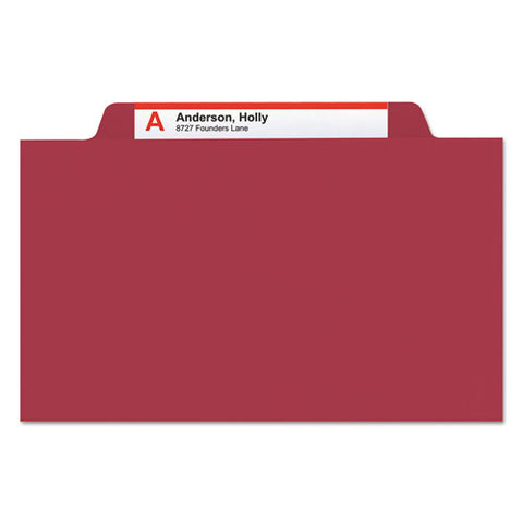 Colored Top Tab Classification Folders, 1 Divider, Letter Size, Red, 10-box