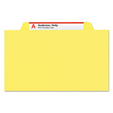 Colored Top Tab Classification Folders, 1 Divider, Letter Size, Yellow, 10-box