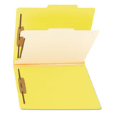Colored Top Tab Classification Folders, 1 Divider, Letter Size, Yellow, 10-box