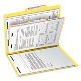 Colored Top Tab Classification Folders, 1 Divider, Letter Size, Yellow, 10-box