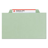 100% Recycled Pressboard Classification Folders, 1 Divider, Letter Size, Gray-green, 10-box