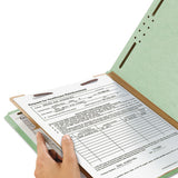 100% Recycled Pressboard Classification Folders, 1 Divider, Letter Size, Gray-green, 10-box