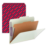 Pressboard Classification Folders With Safeshield Coated Fasteners, 2-5 Cut, 1 Divider, Letter Size, Gray-green, 10-box