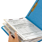Colored Top Tab Classification Folders, 2 Dividers, Letter Size, Blue, 10-box