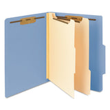Colored Top Tab Classification Folders, 2 Dividers, Letter Size, Blue, 10-box