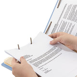 Colored Top Tab Classification Folders, 2 Dividers, Letter Size, Blue, 10-box