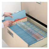 Colored Top Tab Classification Folders, 2 Dividers, Letter Size, Blue, 10-box