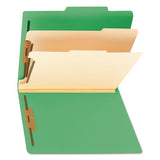 Colored Top Tab Classification Folders, 2 Dividers, Letter Size, Green, 10-box
