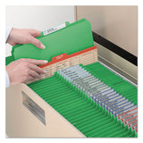 Colored Top Tab Classification Folders, 2 Dividers, Letter Size, Green, 10-box