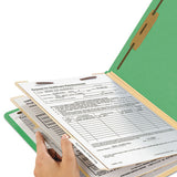 Colored Top Tab Classification Folders, 2 Dividers, Letter Size, Green, 10-box