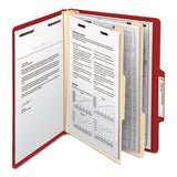 Colored Top Tab Classification Folders, 2 Dividers, Letter Size, Red, 10-box