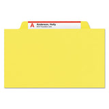 Colored Top Tab Classification Folders, 2 Dividers, Letter Size, Yellow, 10-box