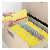 Colored Top Tab Classification Folders, 2 Dividers, Letter Size, Yellow, 10-box
