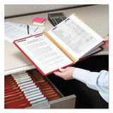 Eight-section Pressboard Top Tab Classification Folders With Safeshield Fasteners, 3 Dividers, Letter Size, Bright Red, 10-bx
