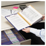 Eight-section Pressboard Top Tab Classification Folders With Safeshield Fasteners, 3 Dividers, Letter Size, Dark Blue, 10-box