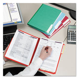 Colored Pressboard Folders With Two Safeshield Coated Fasteners, 1-3-cut Tabs, Letter Size, Bright Red, 25-box