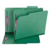 Colored Pressboard Folders With Two Safeshield Coated Fasteners, 1-3-cut Tabs, Letter Size, Green, 25-box