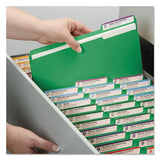 Colored Pressboard Folders With Two Safeshield Coated Fasteners, 1-3-cut Tabs, Letter Size, Green, 25-box