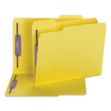 Colored Pressboard Folders With Two Safeshield Coated Fasteners, 1-3-cut Tabs, Letter Size, Yellow, 25-box