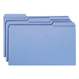 Reinforced Top Tab Colored File Folders, 1-3-cut Tabs, Legal Size, Blue, 100-box