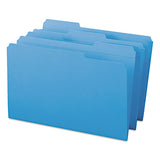 Reinforced Top Tab Colored File Folders, 1-3-cut Tabs, Legal Size, Blue, 100-box