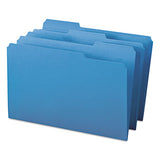 Colored File Folders, 1-3-cut Tabs, Legal Size, Blue, 100-box