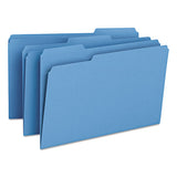 Colored File Folders, 1-3-cut Tabs, Legal Size, Blue, 100-box