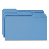 Colored File Folders, 1-3-cut Tabs, Legal Size, Blue, 100-box