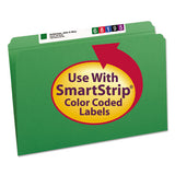Reinforced Top Tab Colored File Folders, Straight Tab, Legal Size, Green, 100-box