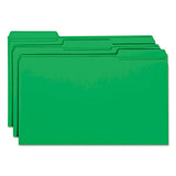 Reinforced Top Tab Colored File Folders, 1-3-cut Tabs, Legal Size, Green, 100-box