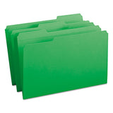Reinforced Top Tab Colored File Folders, 1-3-cut Tabs, Legal Size, Green, 100-box
