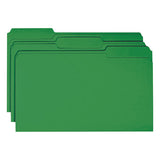 Colored File Folders, 1-3-cut Tabs, Legal Size, Green, 100-box