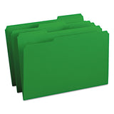 Colored File Folders, 1-3-cut Tabs, Legal Size, Green, 100-box