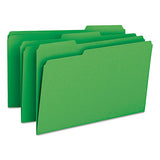 Colored File Folders, 1-3-cut Tabs, Legal Size, Green, 100-box