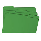 Colored File Folders, 1-3-cut Tabs, Legal Size, Green, 100-box
