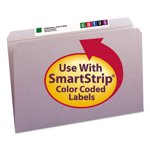 Reinforced Top Tab Colored File Folders, Straight Tab, Legal Size, Lavender, 100-box