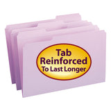 Reinforced Top Tab Colored File Folders, 1-3-cut Tabs, Legal Size, Lavender, 100-box