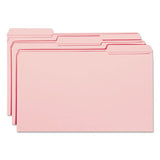 Reinforced Top Tab Colored File Folders, 1-3-cut Tabs, Legal Size, Pink, 100-box