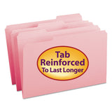 Reinforced Top Tab Colored File Folders, 1-3-cut Tabs, Legal Size, Pink, 100-box