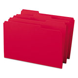 Reinforced Top Tab Colored File Folders, 1-3-cut Tabs, Legal Size, Red, 100-box
