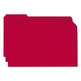 Colored File Folders, 1-3-cut Tabs, Legal Size, Red, 100-box