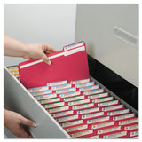 Colored File Folders, 1-3-cut Tabs, Legal Size, Red, 100-box